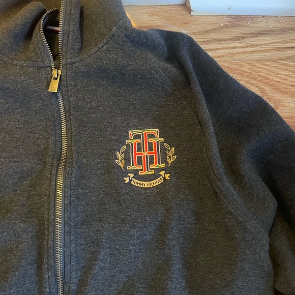 Tommy Hilfiger Charcoal Jacket with Red and White Accents - Picture 2 of 4